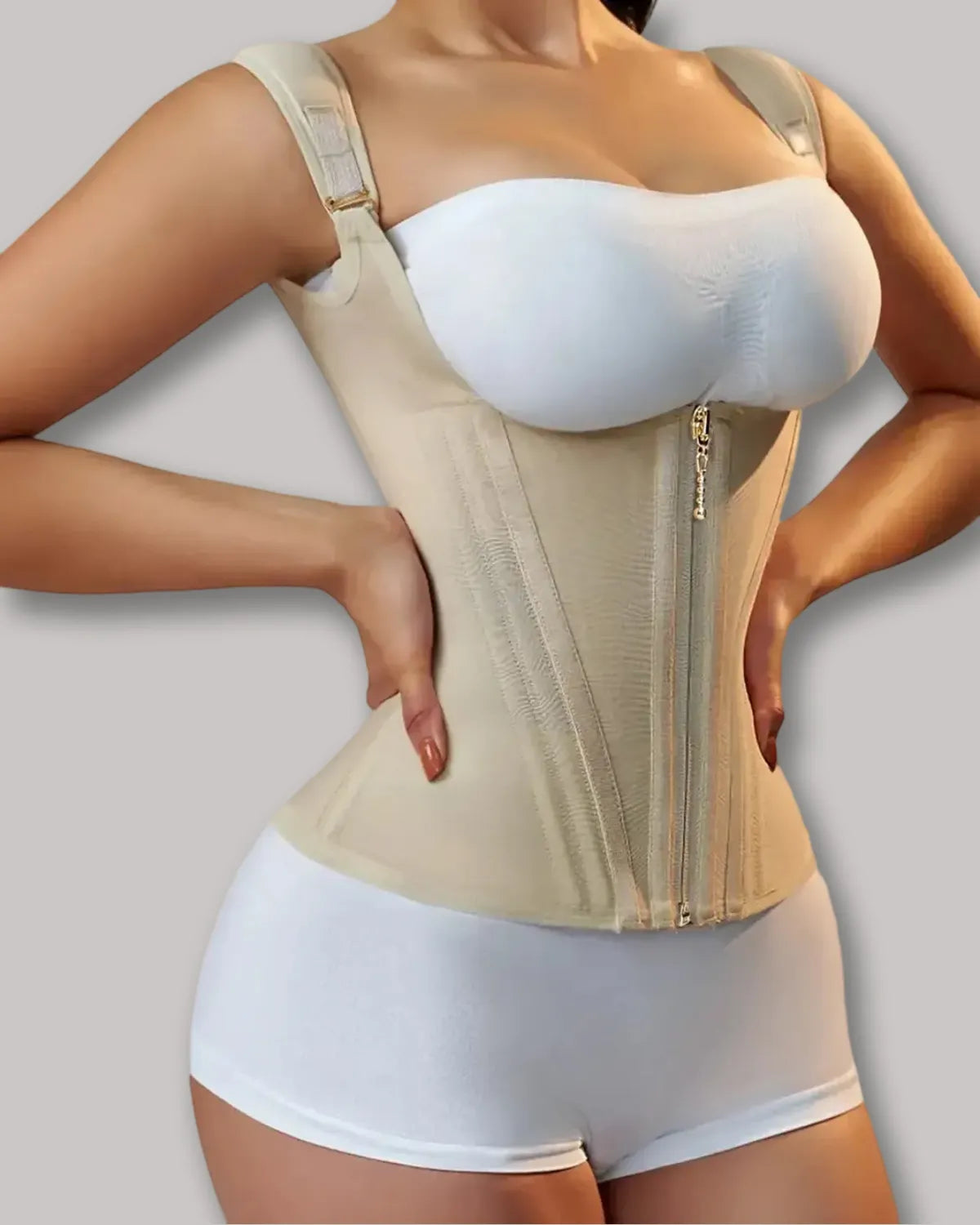 FAJA MOLDEADORA FEMENINA CON VARILLAS DE ACERO Y TOP DEPORTIVO