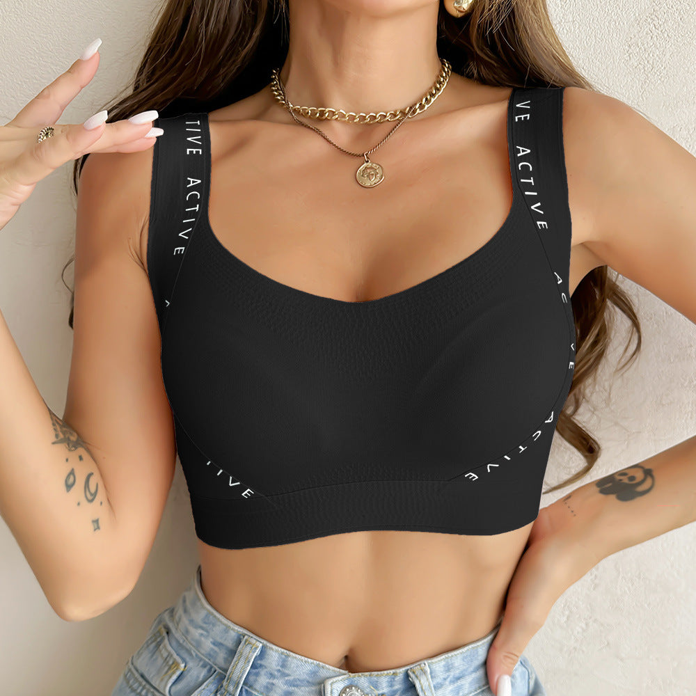 Top deportivo sin aros con tres filas de ganchos y diseño cómodo de tirantes anchos AL116