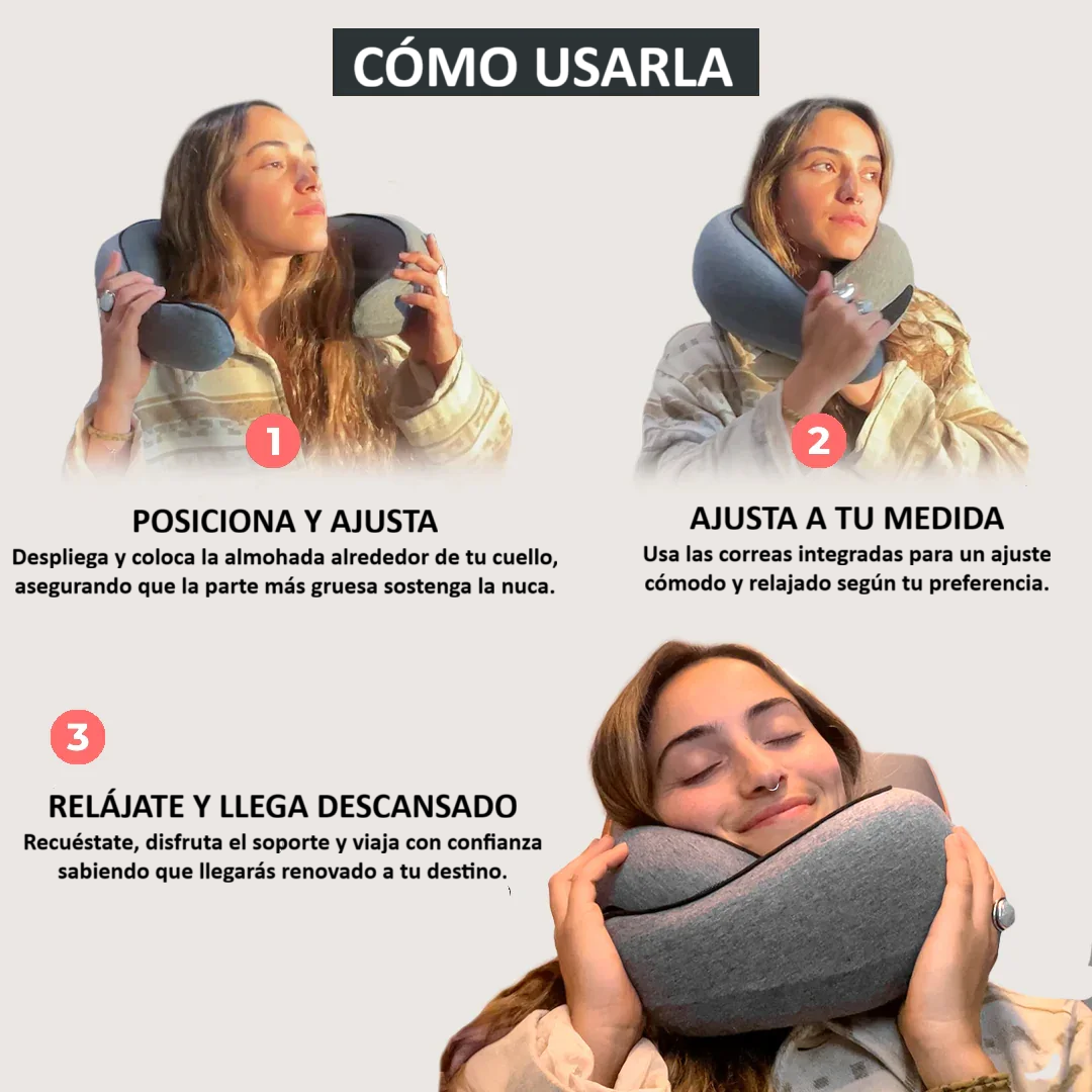 Oddie® Almohada ergonómica 3 en 1: viaje, trabajo y descanso