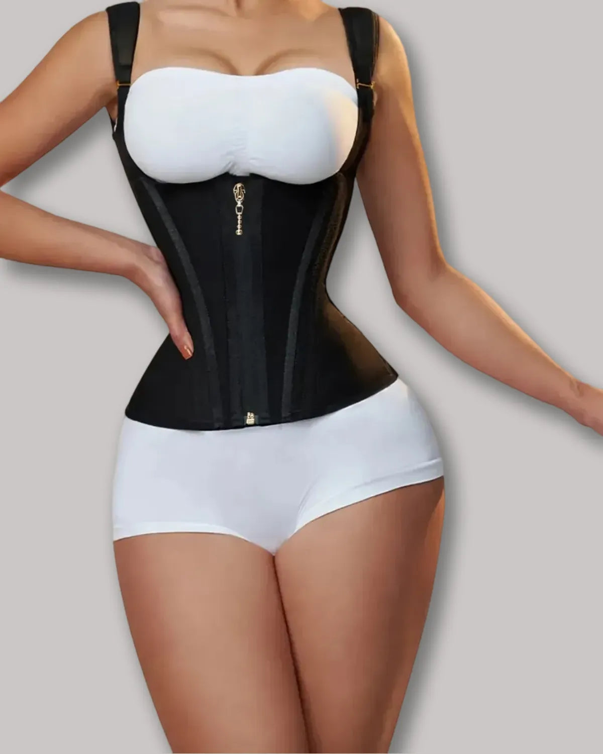 FAJA MOLDEADORA FEMENINA CON VARILLAS DE ACERO Y TOP DEPORTIVO